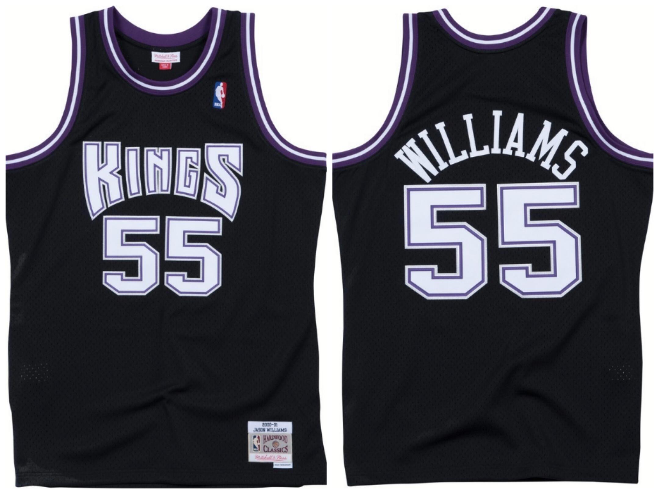 #55 Jason Williams Black Sacramento Kings NBA jersey