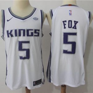 Nike NBA Sacramento Kings #5 Fox White Jersey