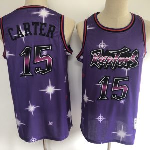 Men's Toronto Raptors #15 Vince Carter Purple Swingman Classic Airbrush Stitched Jersey