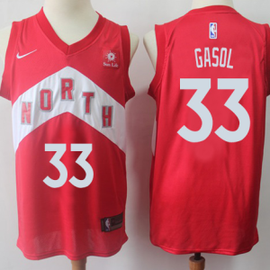 NBA Raptors #33 Marc Gasol Red Earned Edition Nike Men Jersey