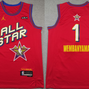 Men's San Antonio Spurs #1 Victor Wembanyama Red 2025 NBA All-Star Swingman Stitched Jersey