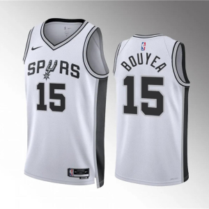Men's San Antonio Spurs #15 Jamaree Bouyea White Association Edition Stitched Jersey