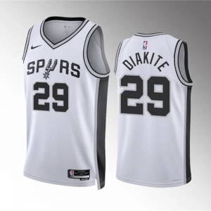 Men's San Antonio Spurs #29 Mamadi Diakite White Association Edition Stitched Jersey
