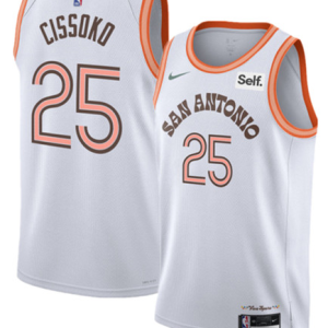 Men's San Antonio Spurs #25 Sidy Cissoko White 2023/24 City Edition Stitched Jersey