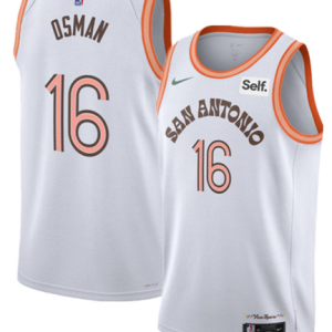 Men's San Antonio Spurs #16 Cedi Osman White 2023/24 City Edition Stitched Jersey