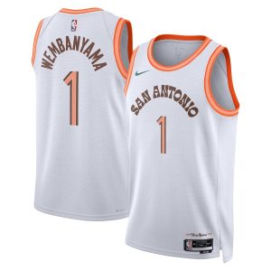 NBA San Antonio Spurs #1 Victor Wembanyama White 2023/24 City Edition StitchedJersey