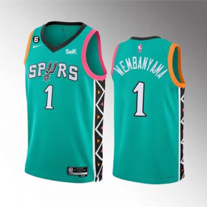 NBA San Antonio Spurs #1 Victor Wembanyama Teal 2022/23 City Edition Swingman Jersey