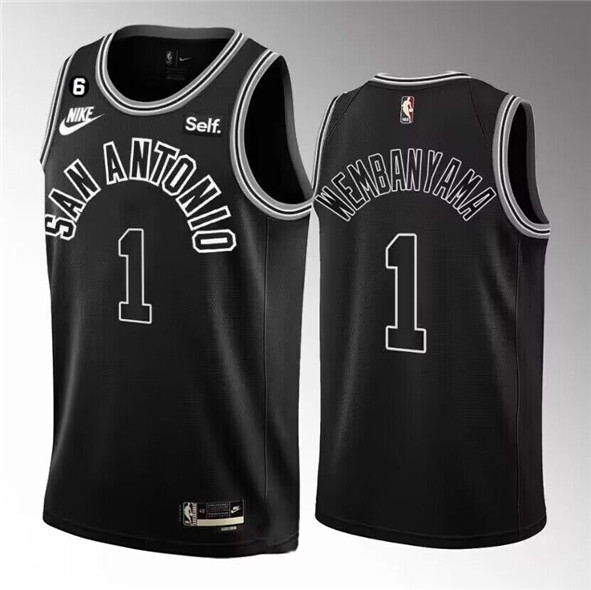 NBA San Antonio Spurs #1 Victor Wembanyama Black 2022/23 Classic Edition With Jersey