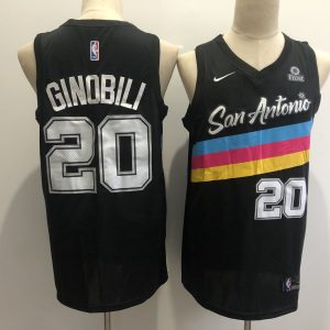 NBA San Antonio Spurs Black #20 Manu Ginobili 2020 Black City Edition Jersey