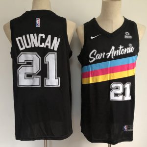 NBA San Antonio Spurs Black #21 Tim Duncan 2020 Black City Edition Jersey