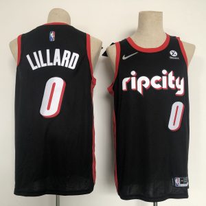NBA Portland Trail Blazers #0 Damian Lillard Black 2021/22 City Edition 75th Anniversary Jersey