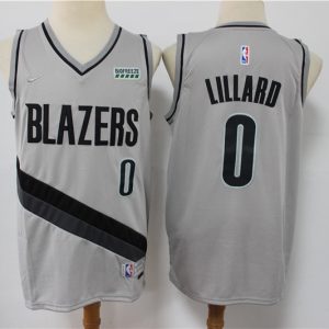 NBA Portland Trail Blazers #00 Carmelo Anthony Earned Edition Gray Jersey