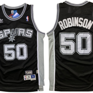 San Antonio Spurs #50 The Admiral Nickname Black Swingman Throwback Jersey