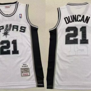 NBA San Antonio Spurs #21 Duncan White throwback Jersey