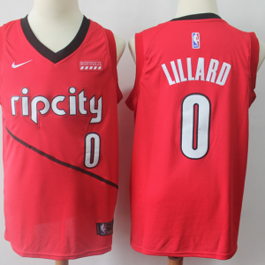 Nike NBA Portland Trail Blazers #0 Lillard Red Edition Nike Men Jersey