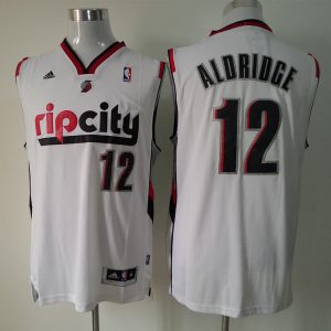 Adidas NBA Portland Trail Blazers 12 Lamarcus Aldridge Pride Fashion New Revolution 30 Swingman Rip City White Jersey