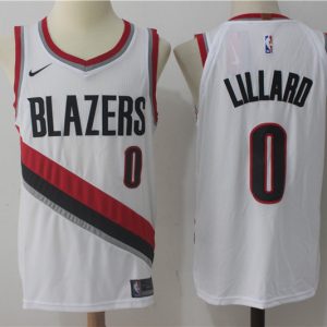 Nike NBA Portland Trail Blazers #0 Lillard White Jersey