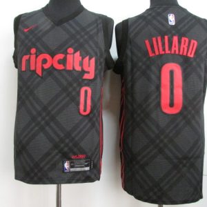 NBA Portland Trail Blazers #0 Lillard Black City Jersey