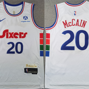 Men's Philadelphia 76ers #8 Paul George Red Statement Edition Stitched Jersey