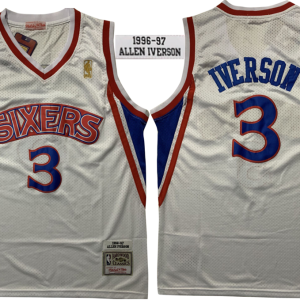 NBA Philadelphia 76ers #3 Iverson White Throwback Jersey