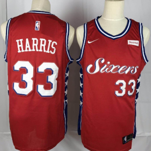 76ers #33 Harris Red Basketball Swingman Hardwood Classics Jersey