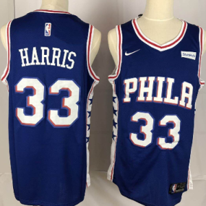 76ers #33 Harris Blue Basketball Swingman Hardwood Classics Jersey