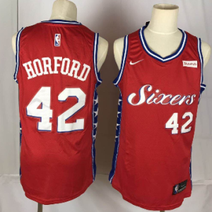 76ers #42 Al Horford Red Basketball Swingman Statement Edition Jersey