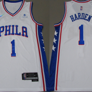 NBA Philadelphia 76ers #1 Harden White Nike Jersey
