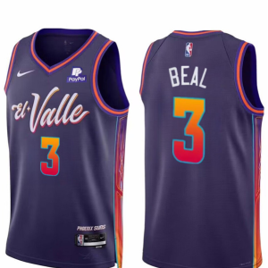 NBA Phoenix Suns #3 Bradley Beal Purple 2023/24 City Edition Stitched Basketball Jersey