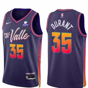 NBA Phoenix Suns #35 Kevin Durant Purple 2023/24 City Edition Stitched Basketball Jersey
