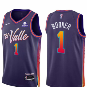 NBA Phoenix Suns #1 Devin Booker Purple 2023/24 City Edition Stitched Basketball Jersey