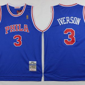 NBA Philadelphia 76ers #3 Iverson Blue Jersey