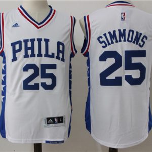 NBA Philadelphia 76ers #25 Simmons White Jersey