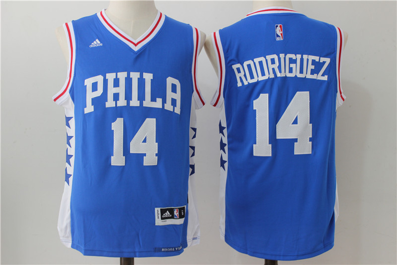 NBA Philadelphia 76ers #14 Rodriguez Blue Jersey
