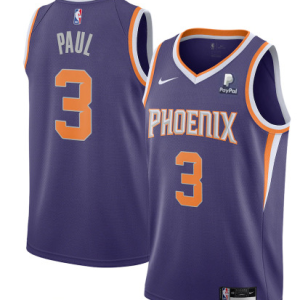 Men's Phoenix Suns #3 Chris Paul Purple Icon Edition Jersey