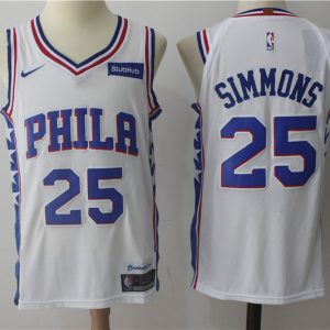 Nike NBA Philadelphia 76ers #25 Simmons White Jersey