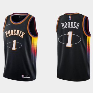 NBA Phoenix Suns #1 Devin Booker Black 75th Anniversary Jersey