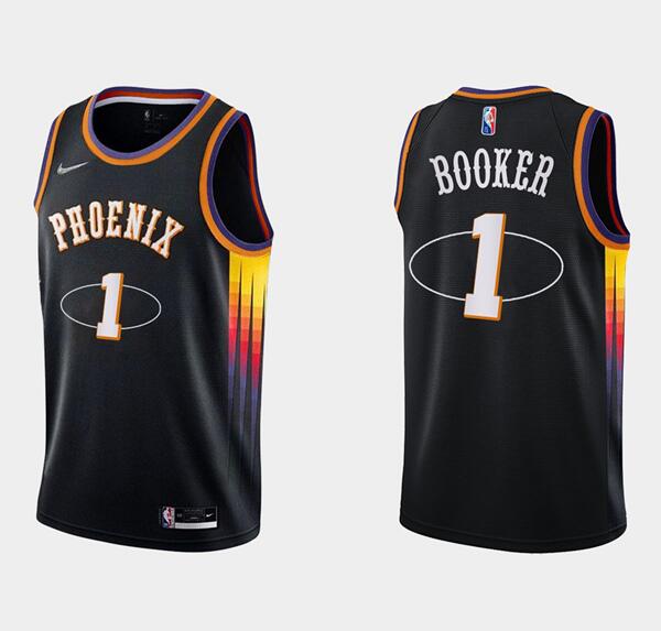 NBA Phoenix Suns #1 Devin Booker Black 75th Anniversary Jersey