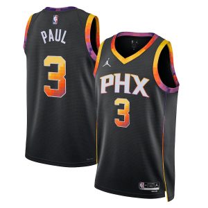 NBA Phoenix Suns #3 Chris Paul Purple 2022-23 Black Basketball Jersey
