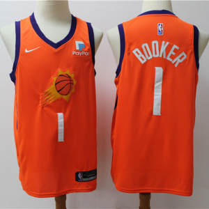 NBA Phoenix Suns #1 Devin Booker 2021 Orange Statement Swingman Jersey