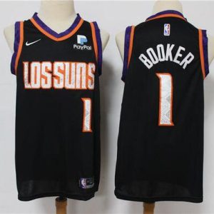 NBA Phoenix Suns #1 Devin Booker Black Swingman Jersey