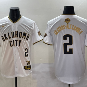 NBA Oklahoma City Thunder #2 Shai Gilgeous-Alexander White Baseball Jersey