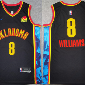 Men's Oklahoma City Thunder #8 Jalen Williams Black 2024-25 City Edition Stitched Jersey