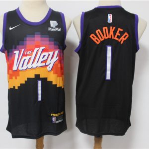 NBA Phoenix Suns #1 Devin Booker Black City Edition New Uniform 2020-21 Jersey