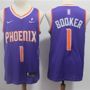 NBA Suns #1 Devin Booker Purple Nike Swingman Men Jersey