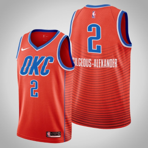 NBA Oklahoma City Thunder Orange #2 Shai Gilgeous-Alexander Jersey