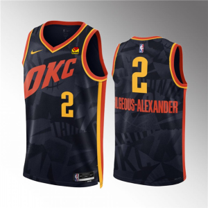 Men's Oklahoma City Thunder #2 Shai Gilgeous-Alexander Black 2023/24 City Edition Jersey
