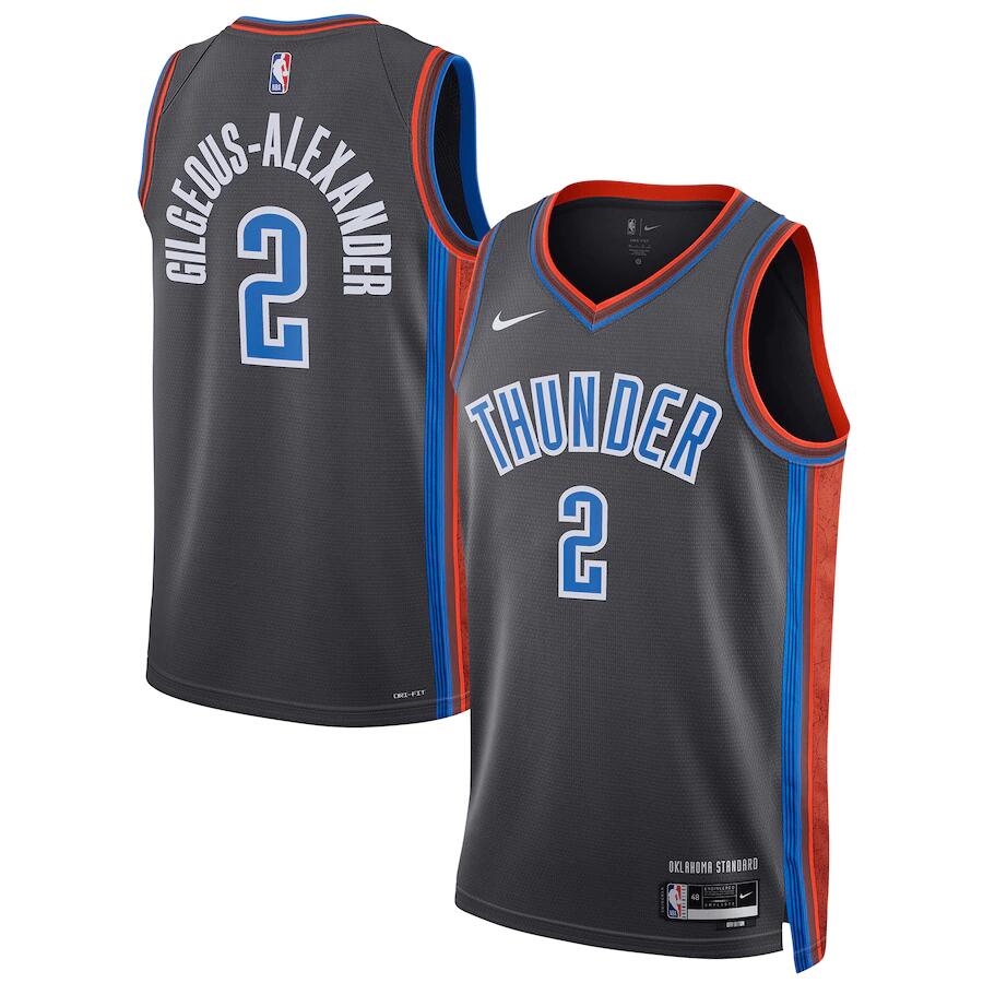 NBA Oklahoma City Thunder #2 Shai Gilgeous-Alexander 2022/23 Swingman Black Jersey