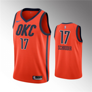 NBA Oklahoma City Thunder Orange #17 Dennis Schroder Jersey