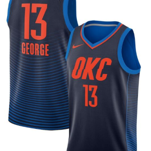 NBA Oklahoma City Thunder Navy #13 Paul George Statement Edition Jersey